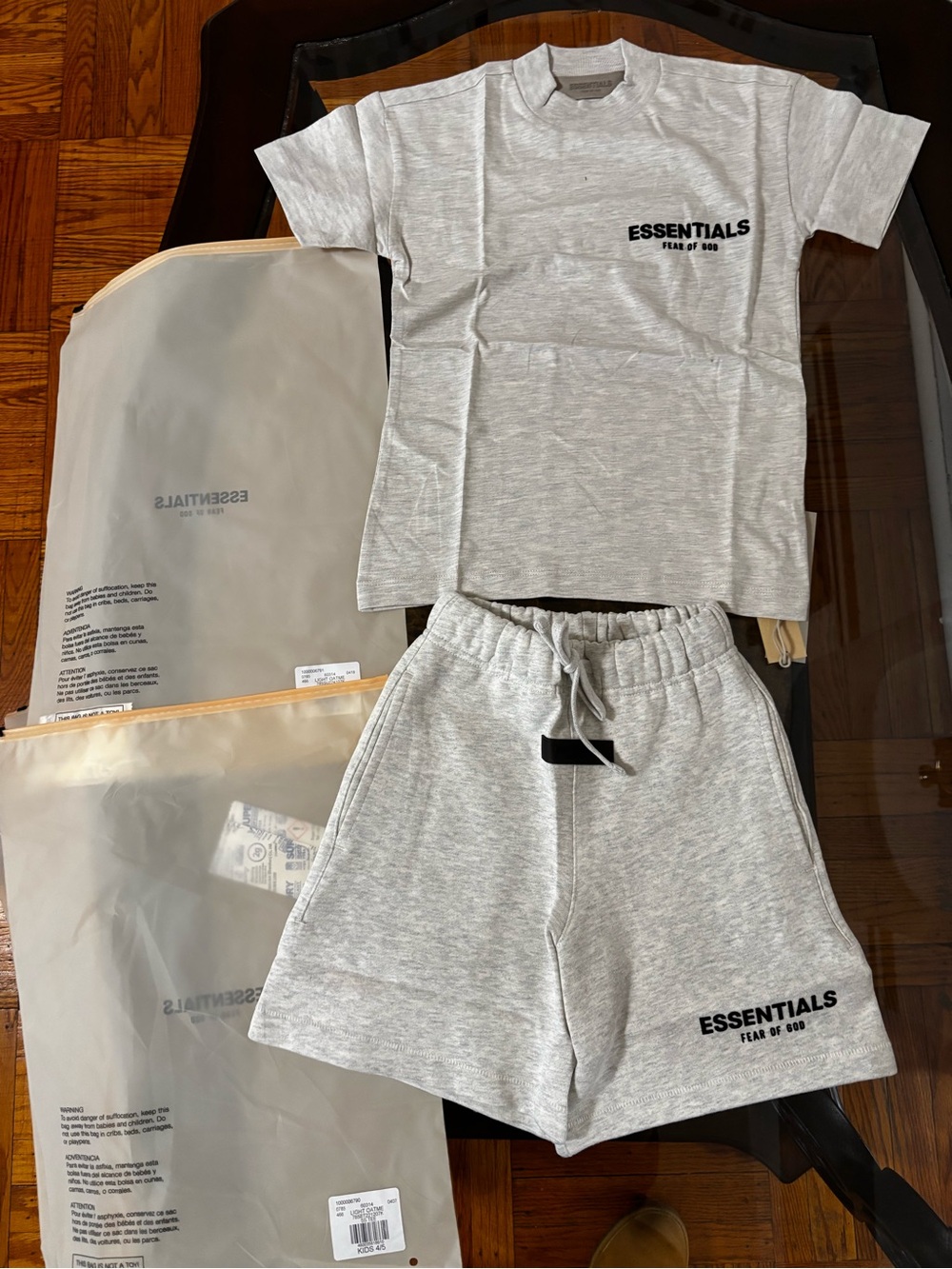 Essentials Heather Gray Logo Tee and Shorts Set